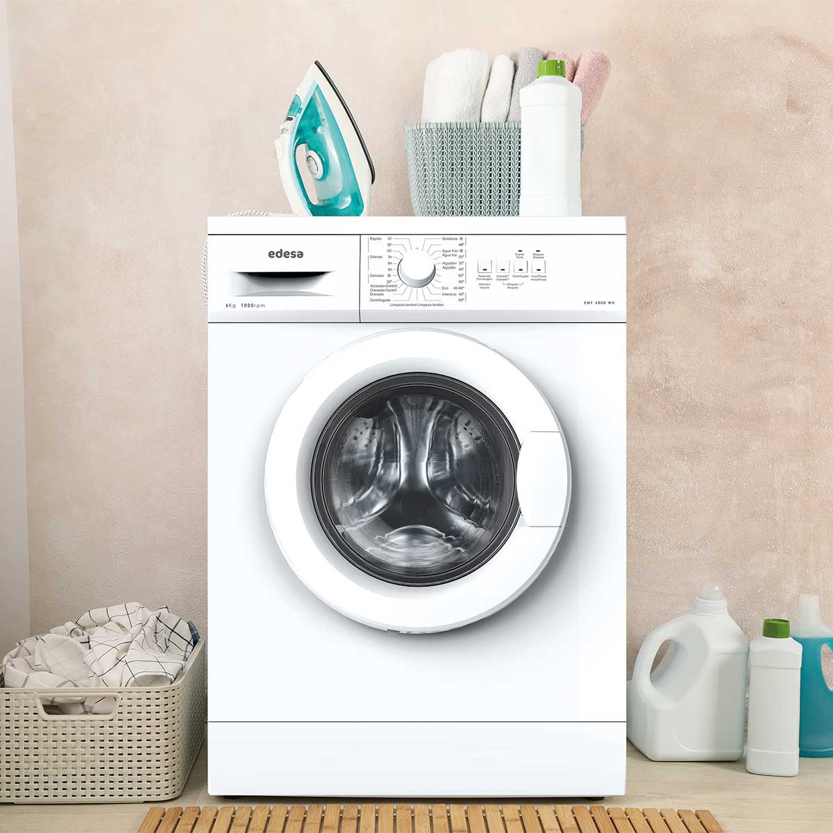 Lavadora Edesa EWF-6000 WH 6kg 1000 rpm 23 programas D blanco 85 cm 5