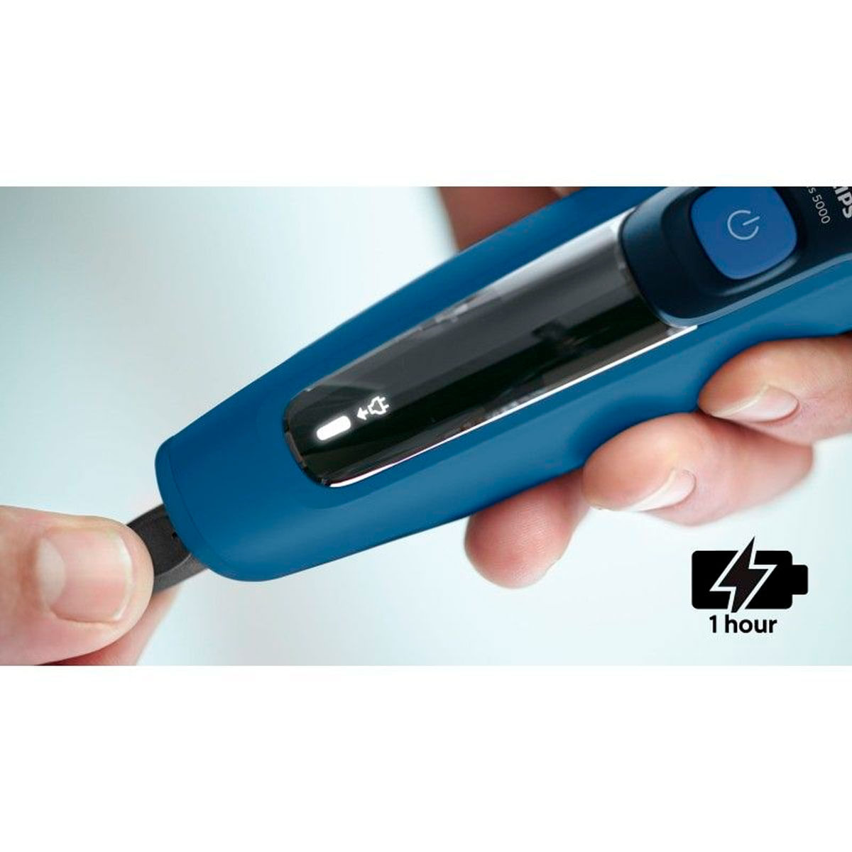 Afeitadora recargable Philips S-5466/17 serie 5000 azul detalle carga