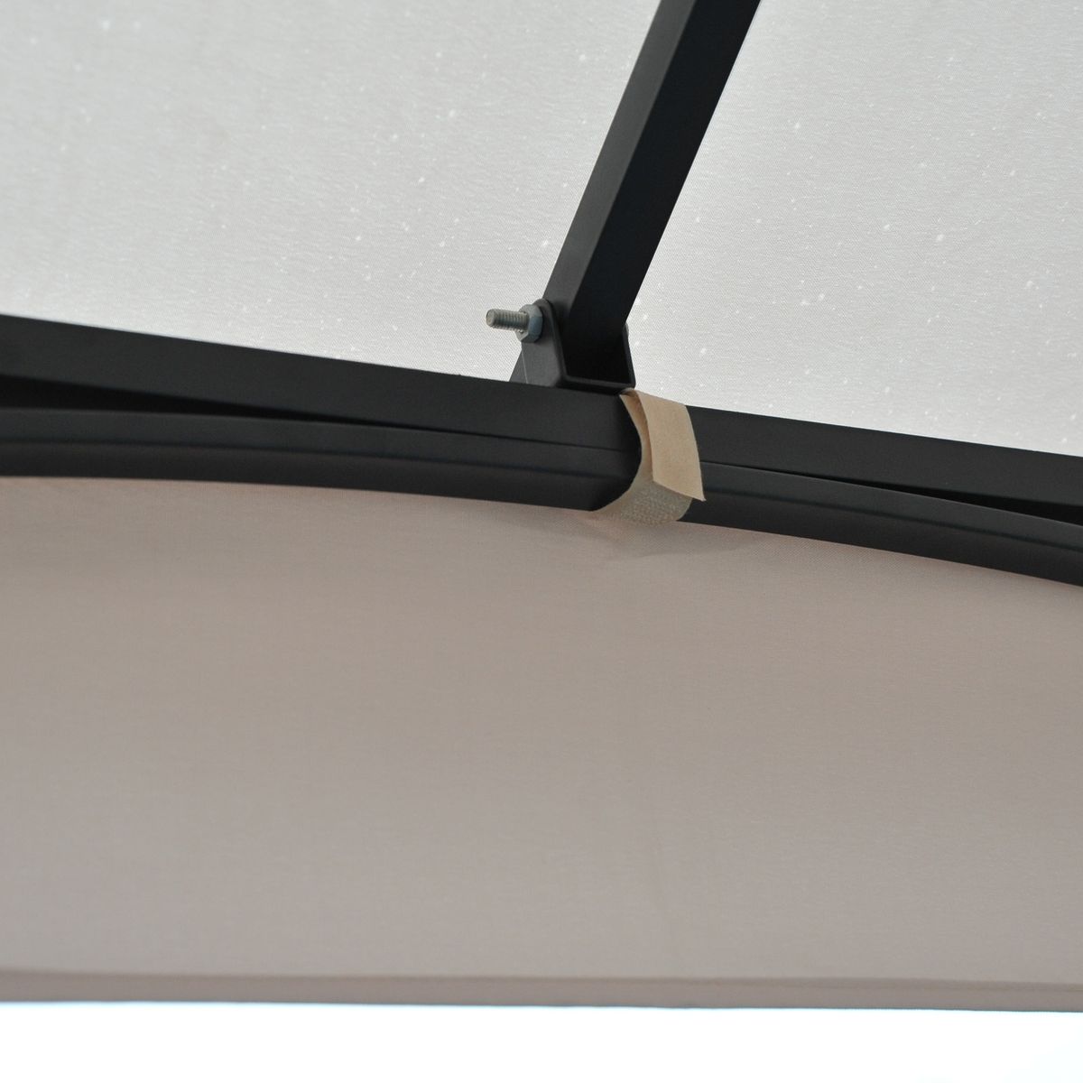 Carpa de jardín Cenja Outsunny 4 cortinas doble techo beige 3x3 m detalle carpa