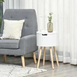 Mesita auxiliar Loiza Homcom redonda blanco Ø38 x 63 cm