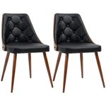 Pack de 2 sillas de comedor Mel Homcom cuero sintético negro 2