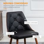 Pack de 2 sillas de comedor Mel Homcom cuero sintético negro 5