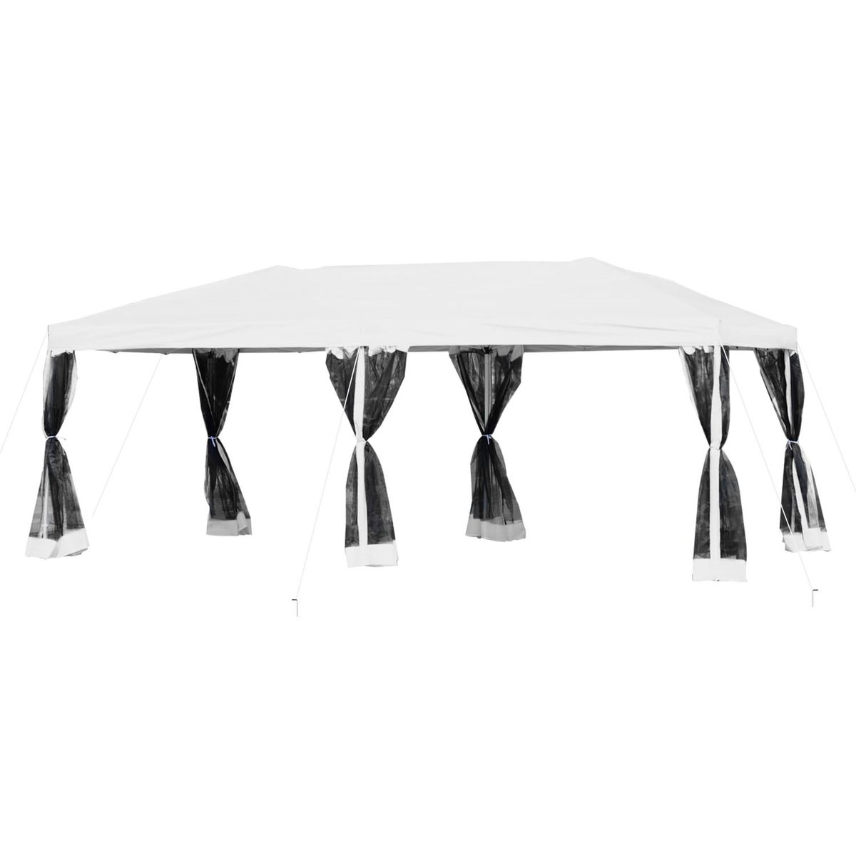 Carpa de jardín Sure Outsunny plegable con 6 mosquiteras blanco 6x3 m fondo blanco