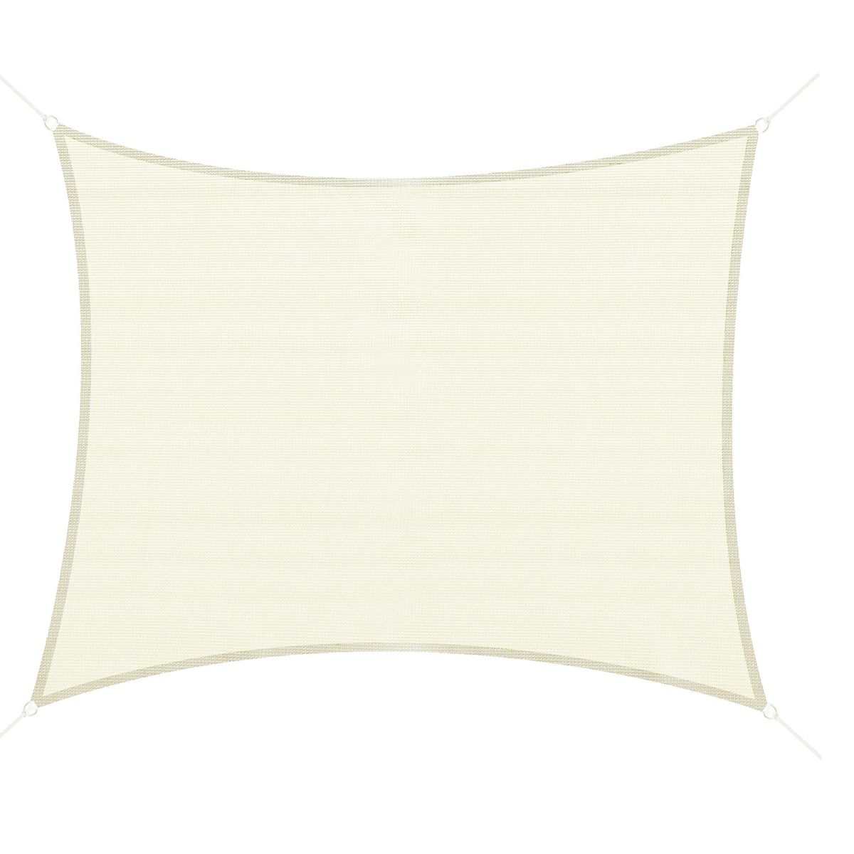 Toldo vela rectangular Vision Outsunny crema 4x3 m fondo blanco