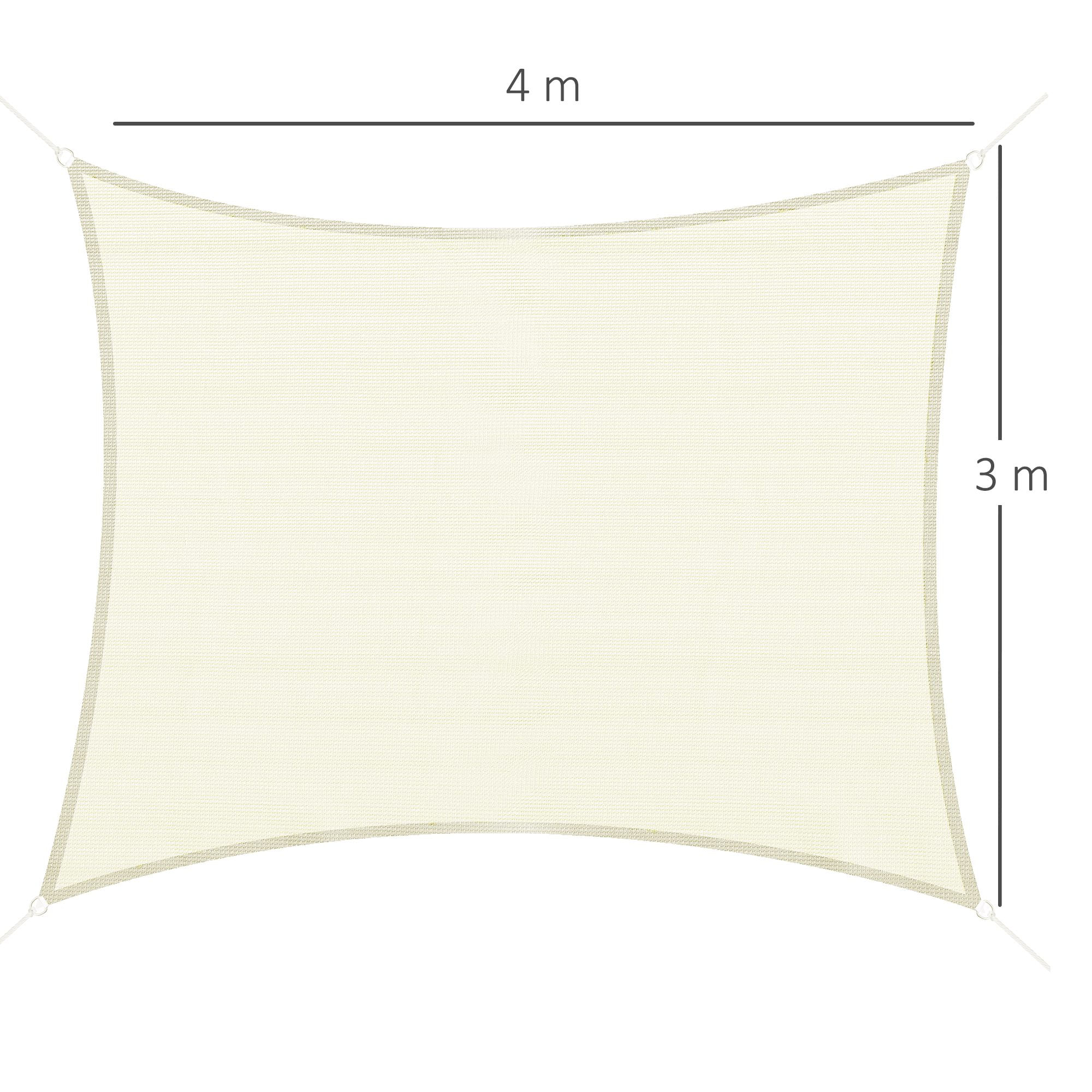 Toldo Vela De Sombra Rectangular 4x6