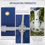 Carpa de jardín Balik Outsunny con mosquitera azul 3x3 m detalles patas
