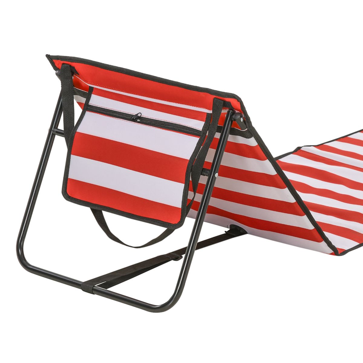 Pack de 2 esterillas de playa outsunny blanco/rojo 40x142x51 cm detalles
