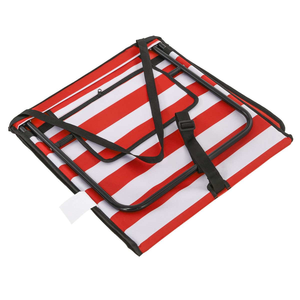 Pack de 2 esterillas de playa outsunny blanco/rojo 40x142x51 cm plegada
