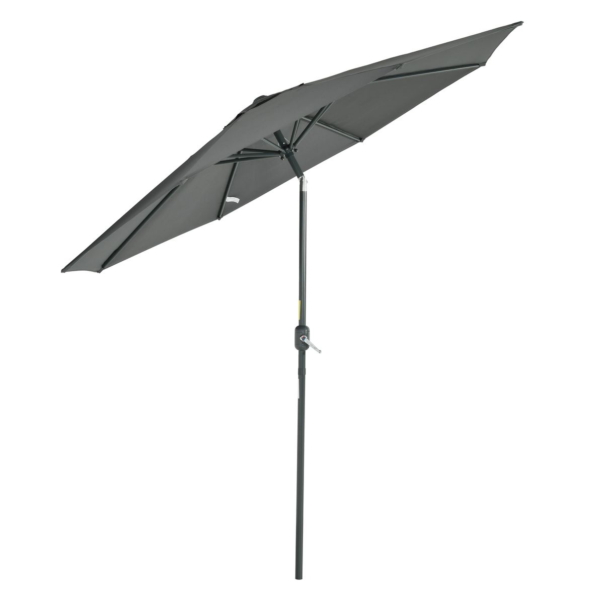 Sombrilla de jardín Outsunny protección UV 50+ gris ø264x253 cm 2