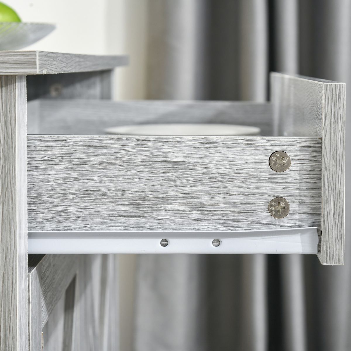 Aparador de cocina Tomas Homcom 1 cajón + 2 puertas gris 80x80x39,7 cm 8