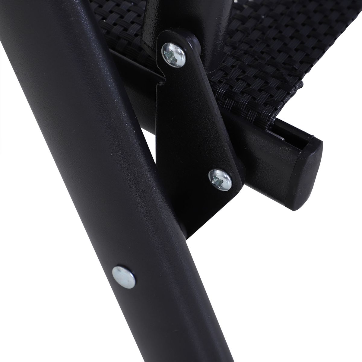 Pack de 2 sillas Melak Outsunny para exterior plegables negro 94x58x64 cm detalles patas