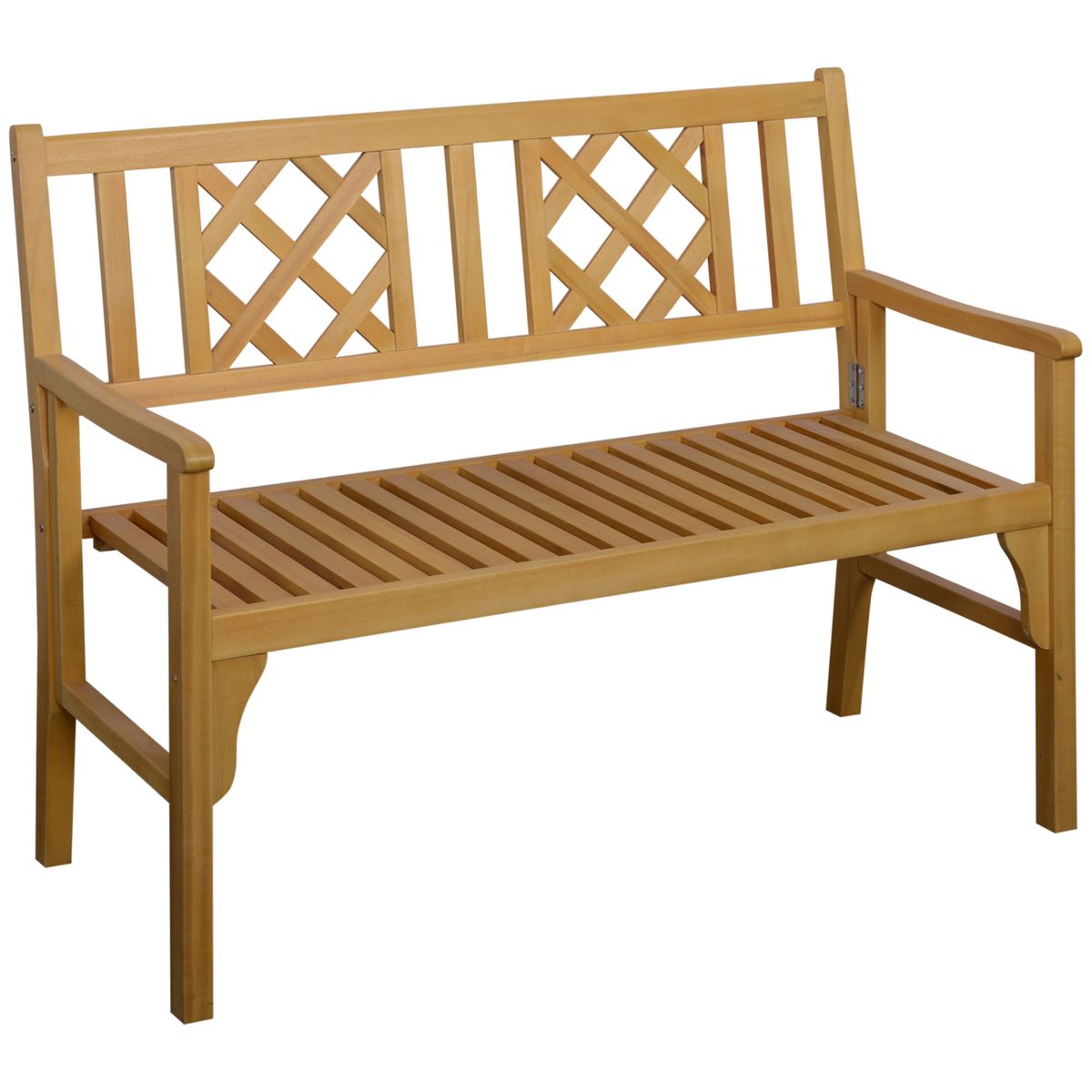 Banco de jardín plegable Outsunny 2 plazas madera 2