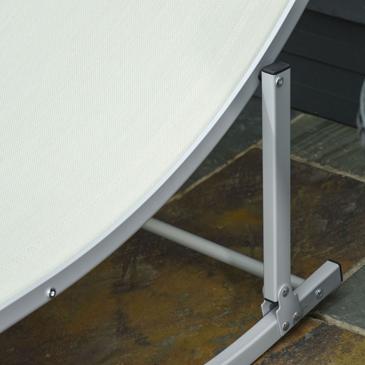 Pack de 2 tumbonas Outsunny plegables forma de S beige 8