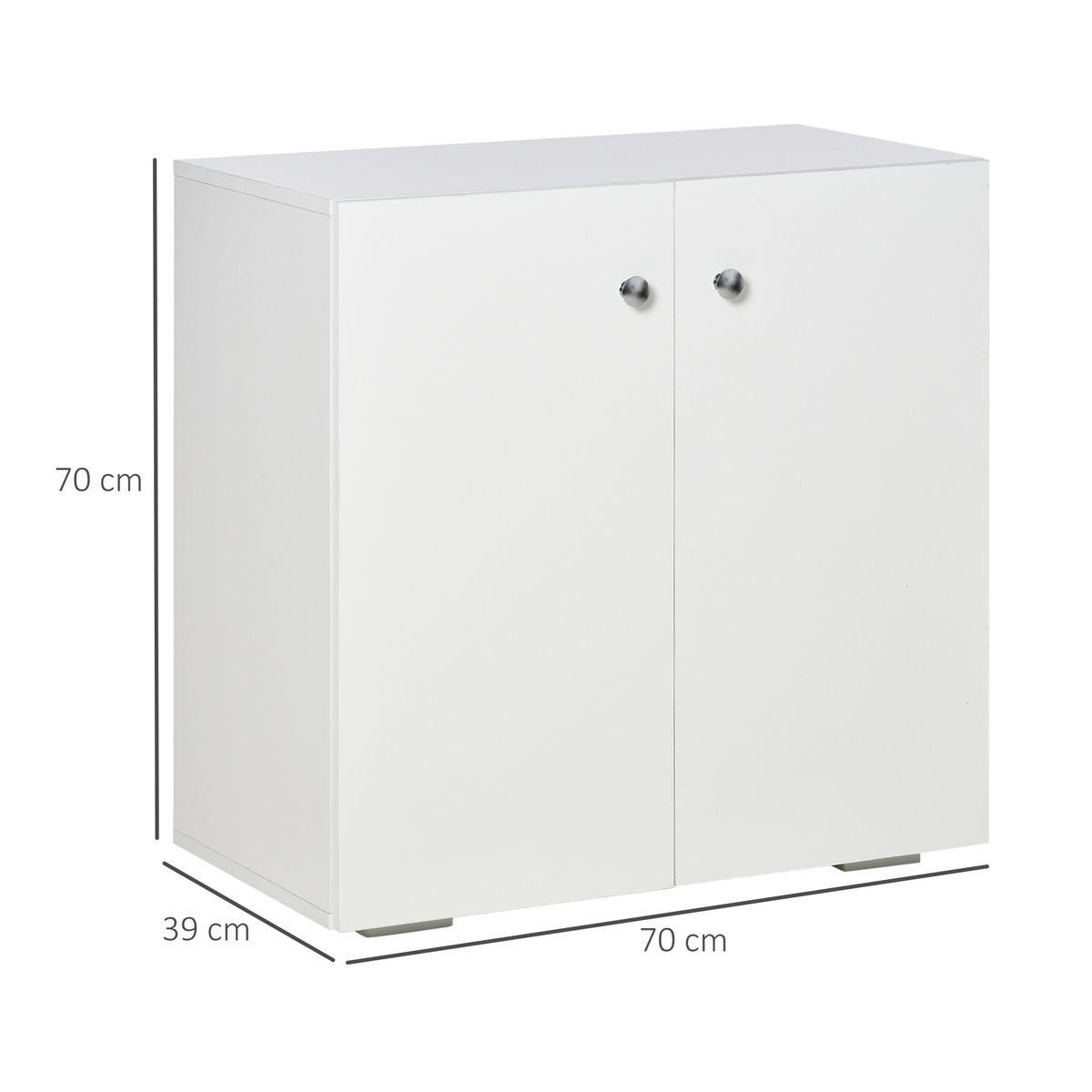 Aparador de salón Kui Homcom con 2 puertas blanco 85x100x30 cm medidas