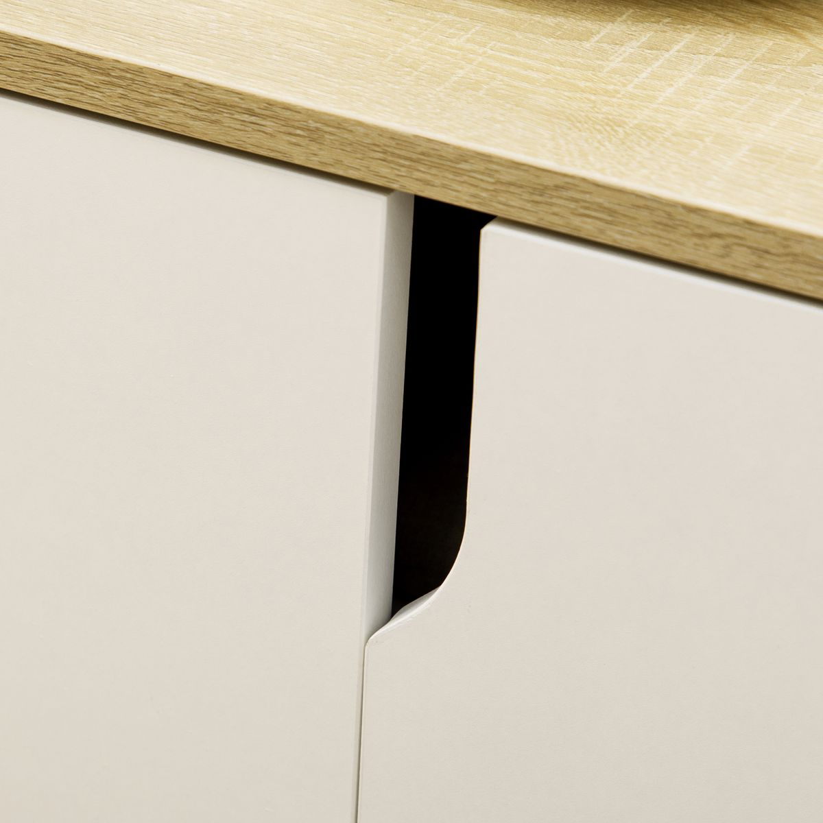 Zapatero Kalos Homcom 2 puertas + 5 estantes 13 pares natural/blanco 80x80x30 cm detalle armario
