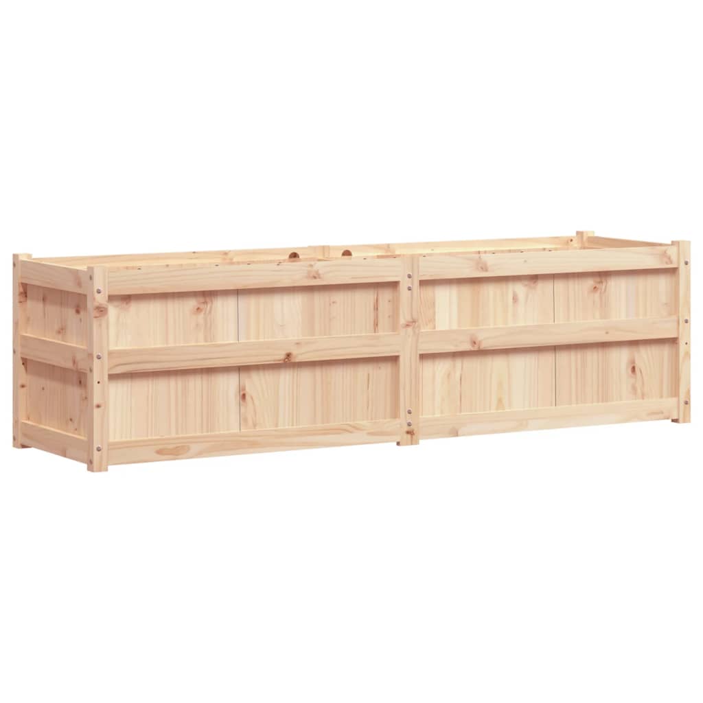 Jardinera Dienna madera maciza de pino natural 180x50x50 cm fondo blanco