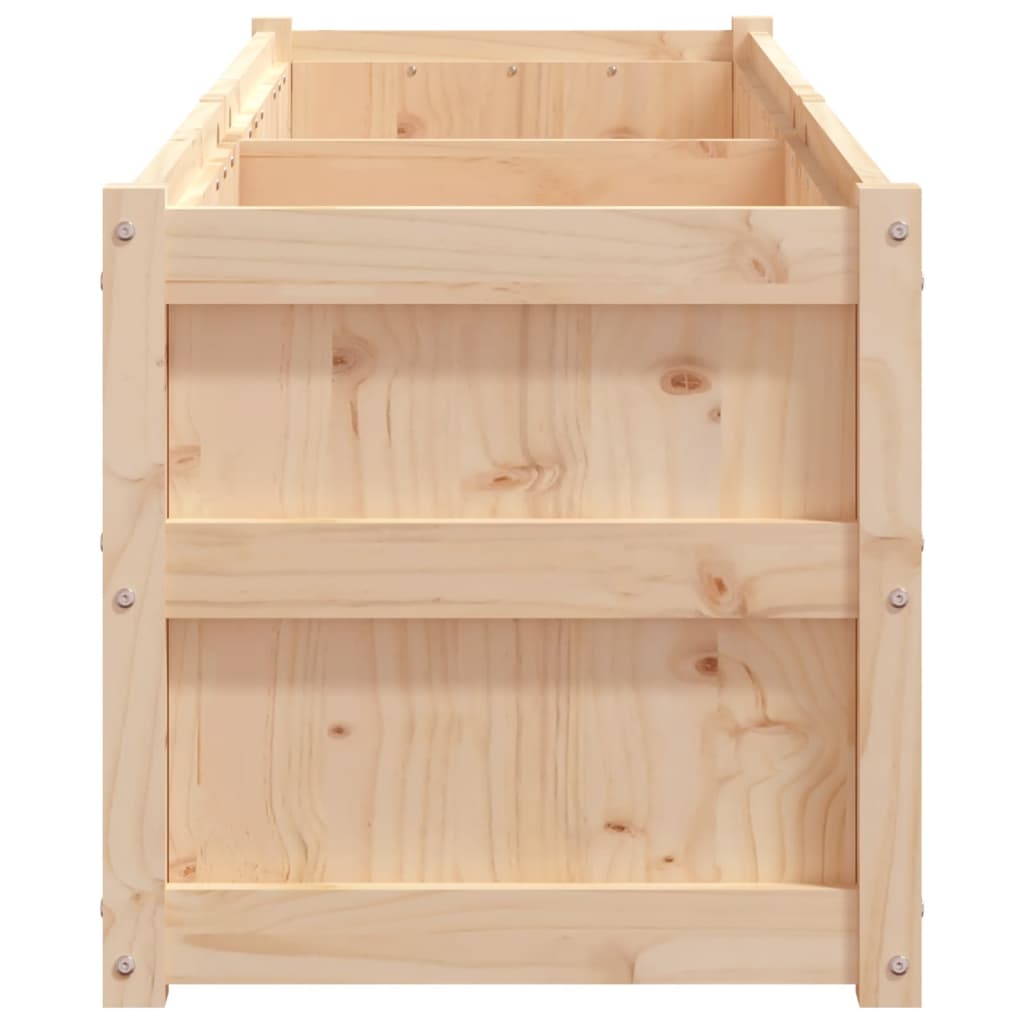 Jardinera Dienna madera maciza de pino natural 180x50x50 cm perfil