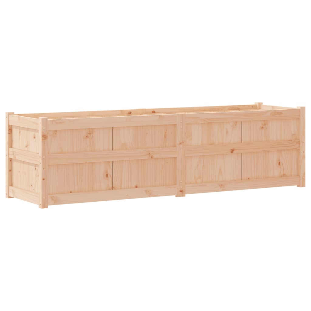 Jardinera Dienna madera maciza de pino natural 180x50x50 cm lateral