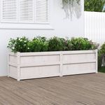 Jardinera Dienna madera maciza de pino blanco 180x50x50 cm animada