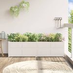 Jardinera Dienna madera maciza de pino blanco 180x50x50 cm animada dos