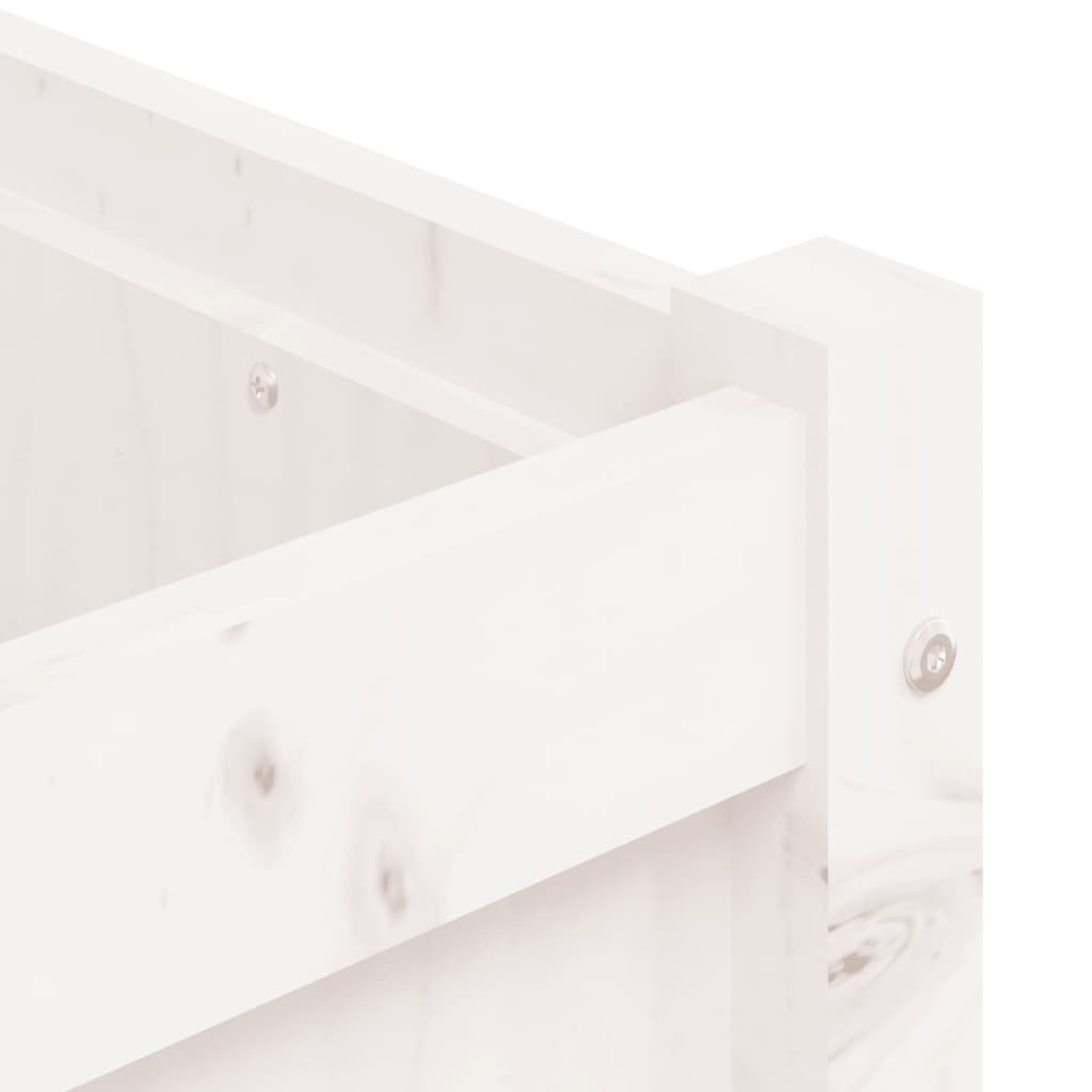 Jardinera Dienna madera maciza de pino blanco 180x50x50 cm detalles