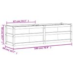 Jardinera Dienna madera maciza de pino blanco 180x50x50 cm medidas