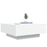 Mesa de centro Lorca blanco 31x80x80 cm fondo blanco con flor