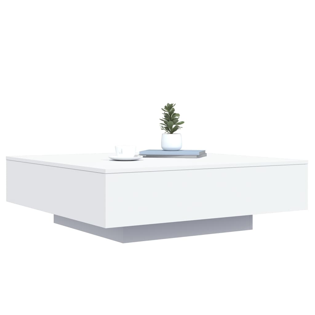 Mesa de centro Ross con luces LED blanco 31x100x100 cm flor