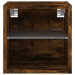 Pack de 2 muebles de TV Vedda de pared con luces LED roble oscuro 30x28,5x30 cm compartimentos frontal