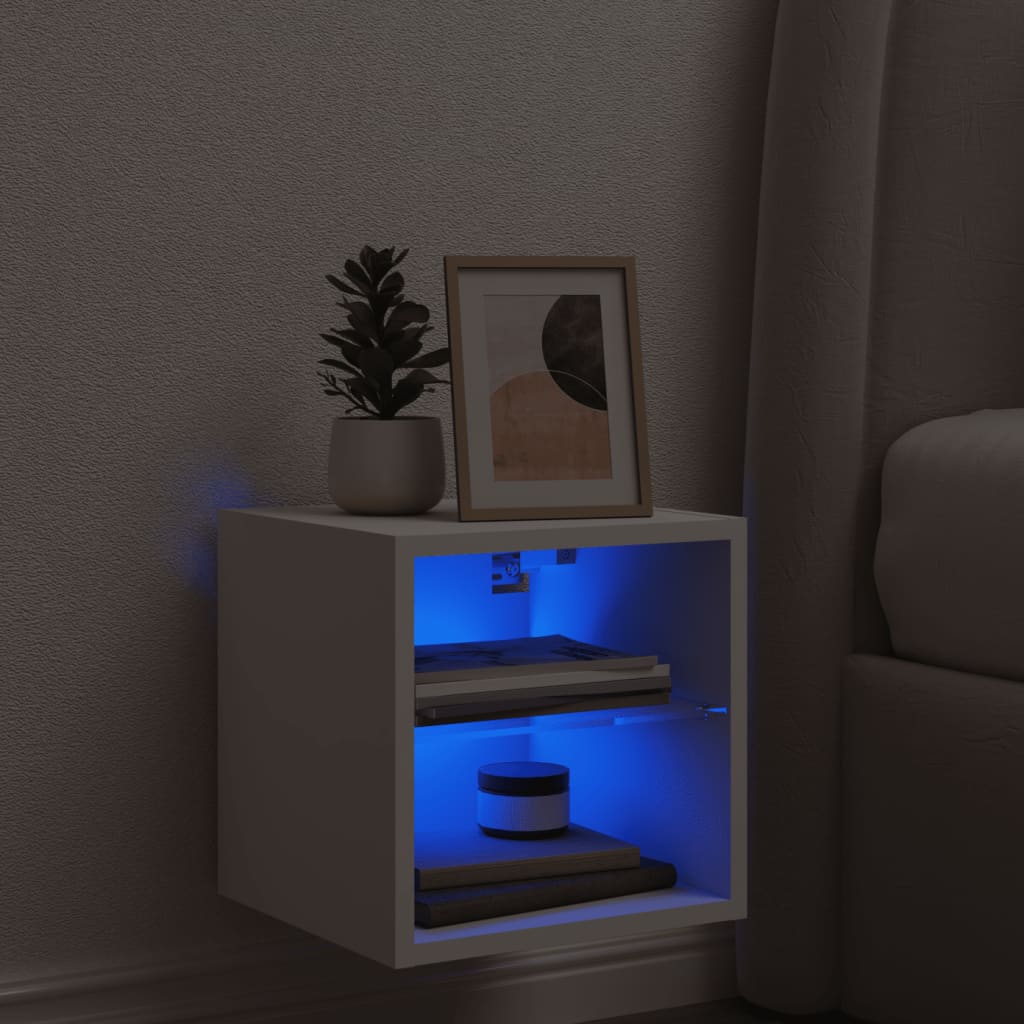 Mueble auxiliar Sifly 2 estantes luz LED blanco 30x30x28,5 cm 3