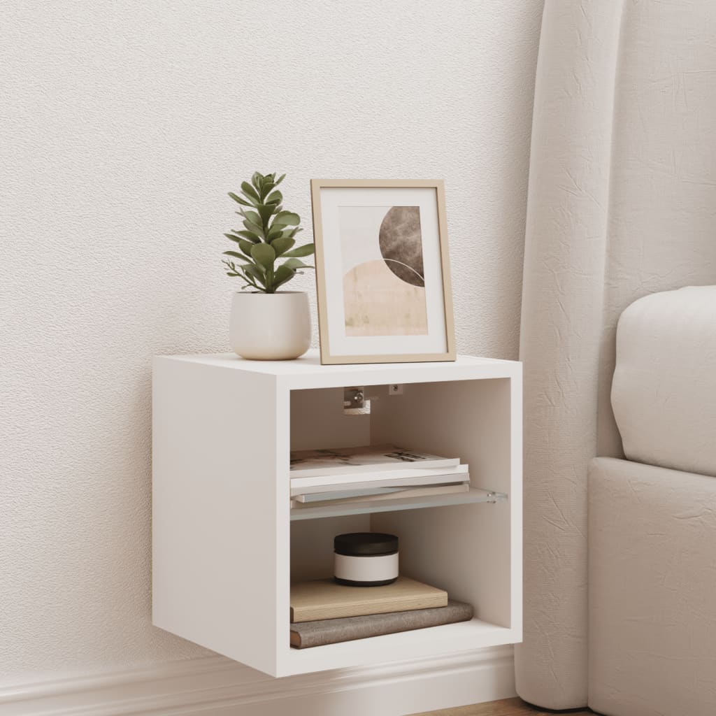 Mueble auxiliar Sifly 2 estantes luz LED blanco 30x30x28,5 cm 4