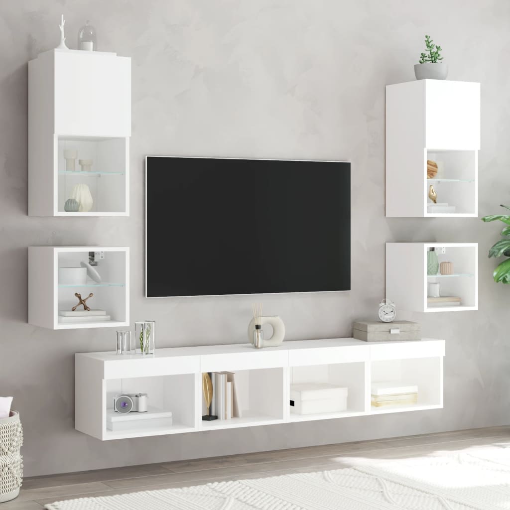 Mueble auxiliar Sifly 2 estantes luz LED blanco 30x30x28,5 cm 5
