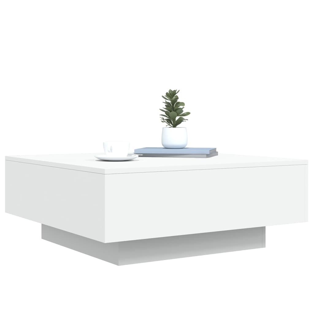 Mesa de centro Limm con luces LED blanco 31x80x80 cm fondo blanco