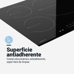 9Placa de inducción MEISSA 6072B 7200W Universal Blue 3 zonas 9 niveles negro 59cm detalle antiadherente