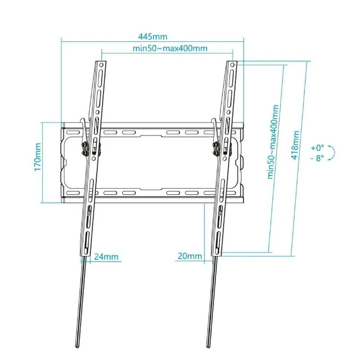 Soporte de TV fijo TooQ LP1071T-B 32’’-70’’ inclinable negro 3