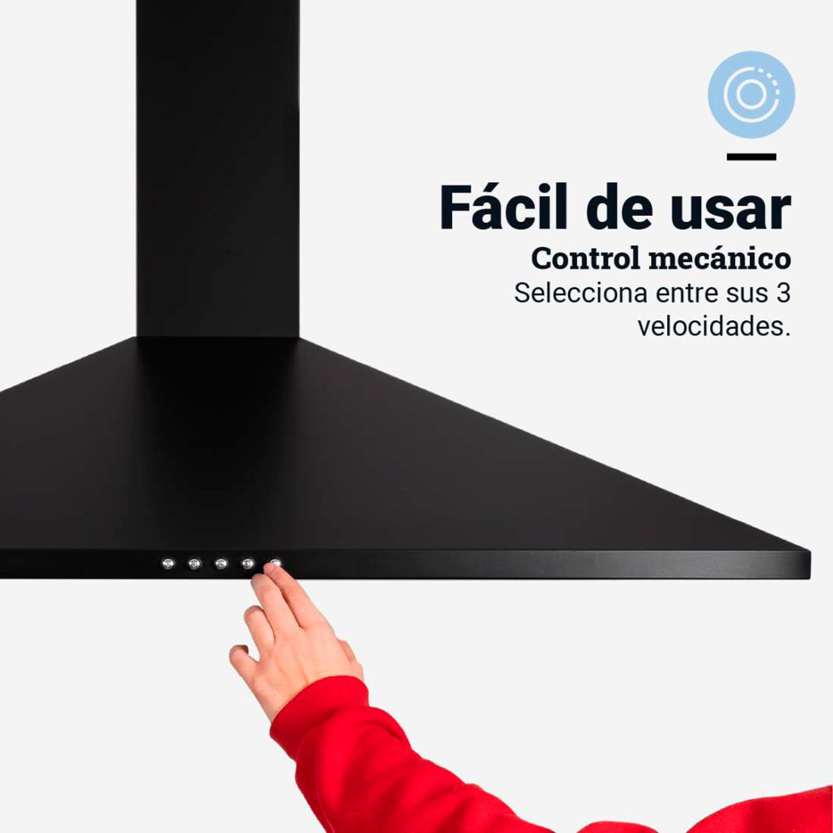 Campana piramidal Everest 6090B Universal Blue 120W 450m3/h C negro 90 cm 3