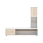 Composicion-de-salon-Essen-2-puertas---estanteria-reversible-blanco-natural-161x181x415-cm-frontal