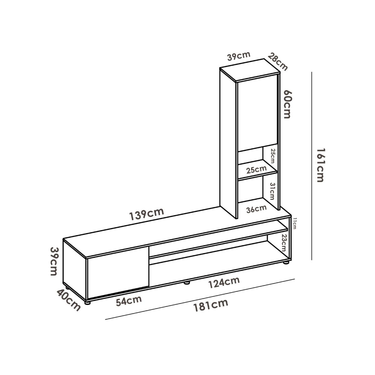 Composicion-de-salon-Essen-2-puertas---estanteria-reversible-blanco-natural-161x181x415-cm-medidas