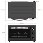Horno de sobremesa Grunkel HR-28N RM 1600W 28L con accesorios negro medidas