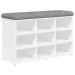 Banco zapatero Doll 9 estantes con asiento acolchado blanco 50x82x32 cm fondo blanco