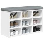 Banco zapatero Doll 9 estantes con asiento acolchado blanco 50x82x32 cm aniamda zapatos