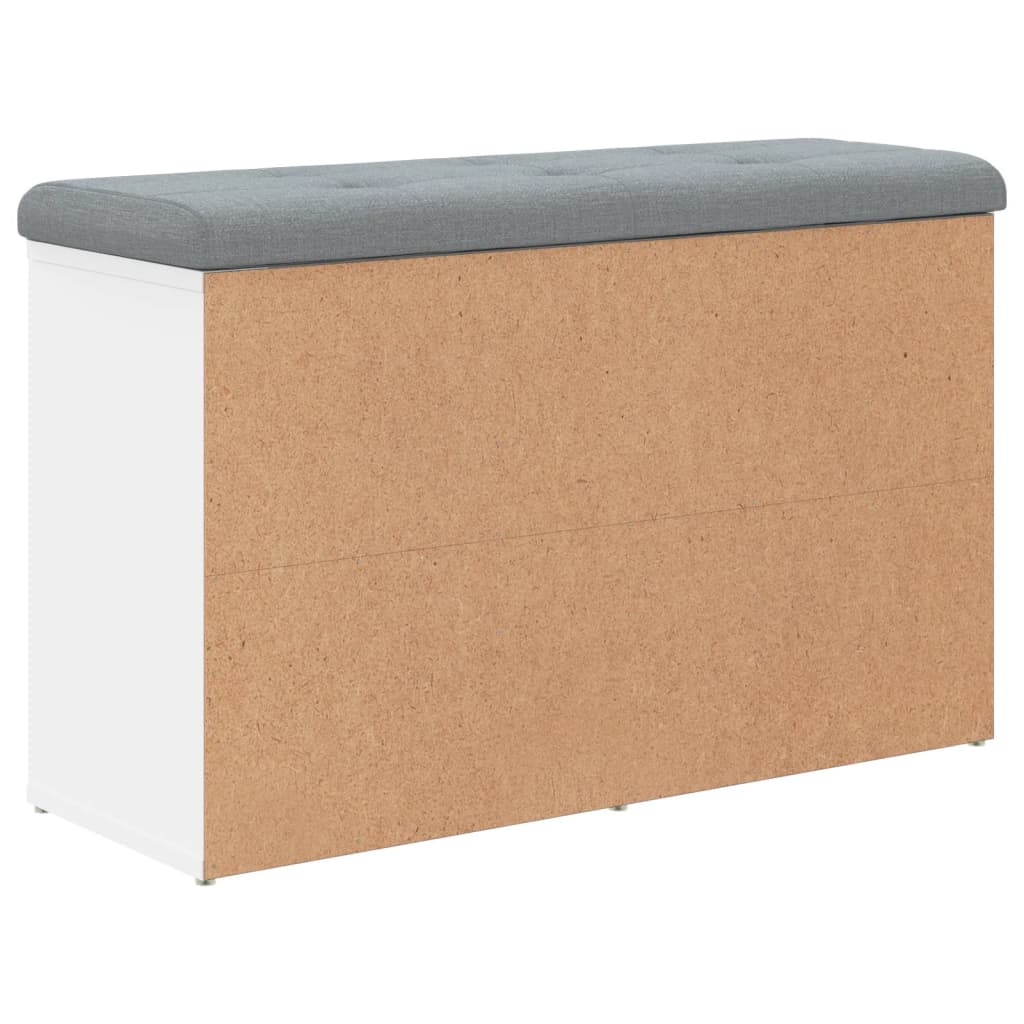 Banco zapatero Doll 9 estantes con asiento acolchado blanco 50x82x32 cm posterior