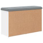 Banco zapatero Doll 9 estantes con asiento acolchado blanco 50x82x32 cm posterior