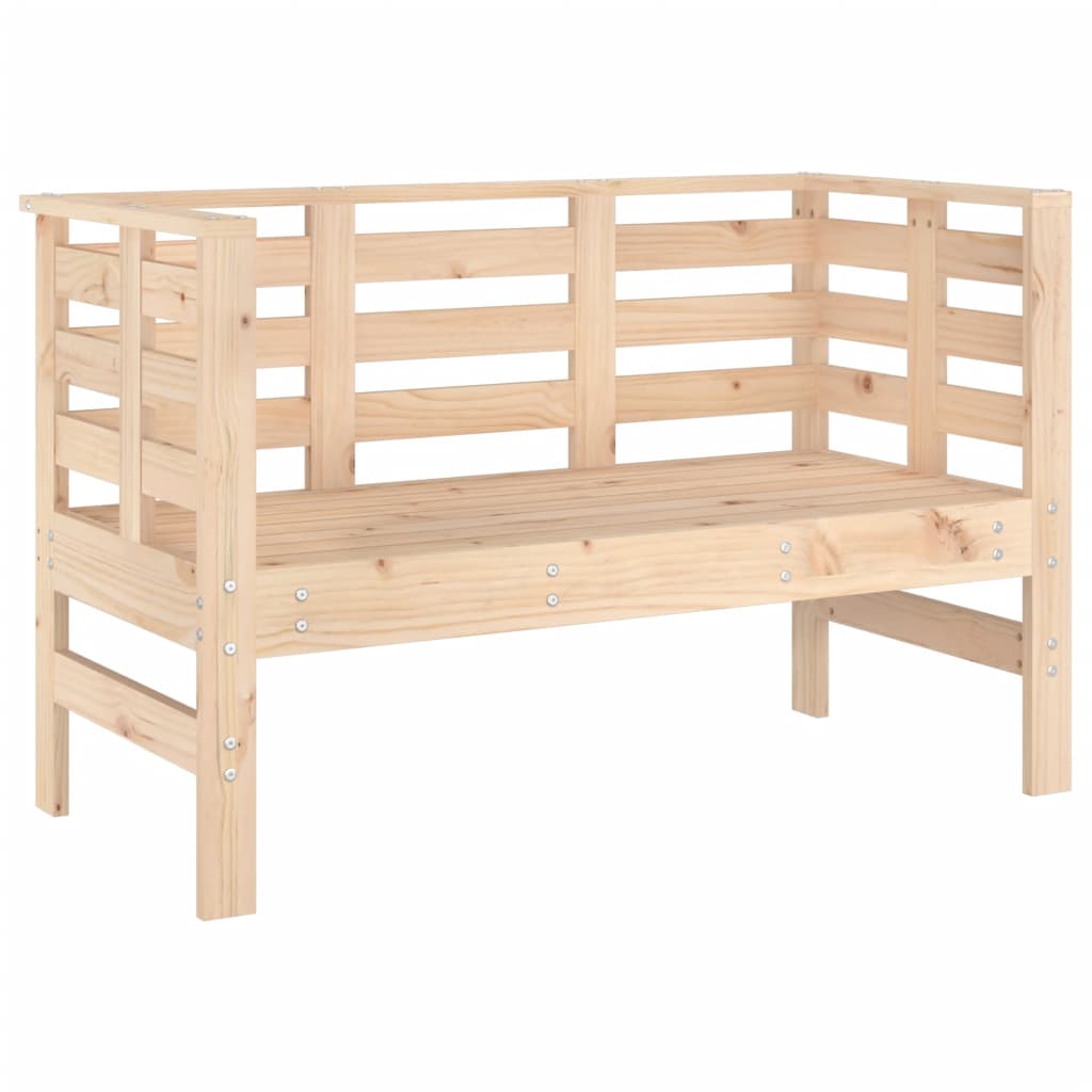 Banco de jardín Simmo 2 plazas madera maciza pino natural 71x111,5x53 cm fondo blanco