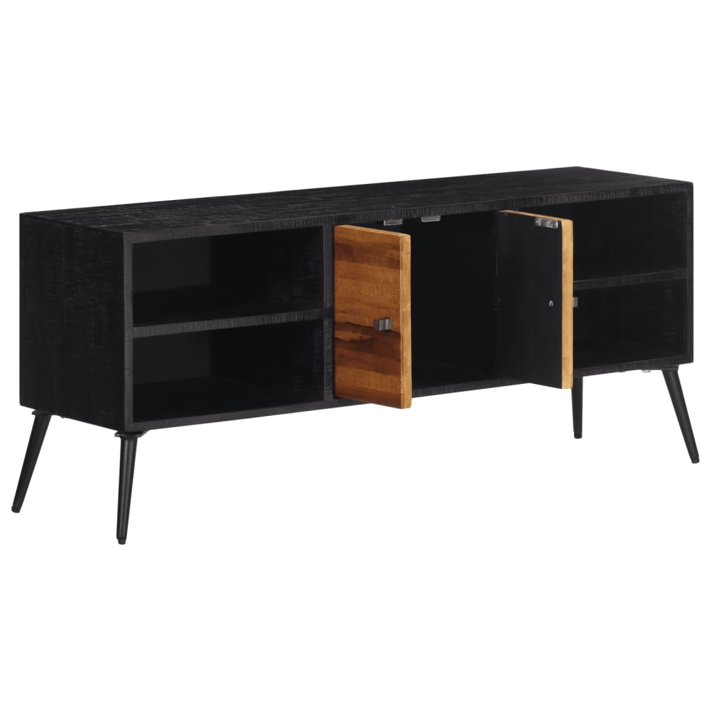 Mueble bajo de TV Márquez 4 módulos + 2 puertas negro/natural 2