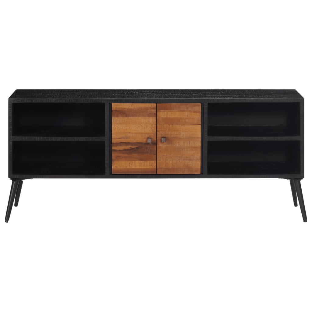 Mueble bajo de TV Márquez 4 módulos + 2 puertas negro/natural 3