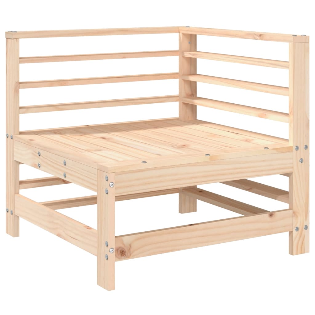 Conjunto de jardín Space 6 piezas madera maciza de pino natural esquinero