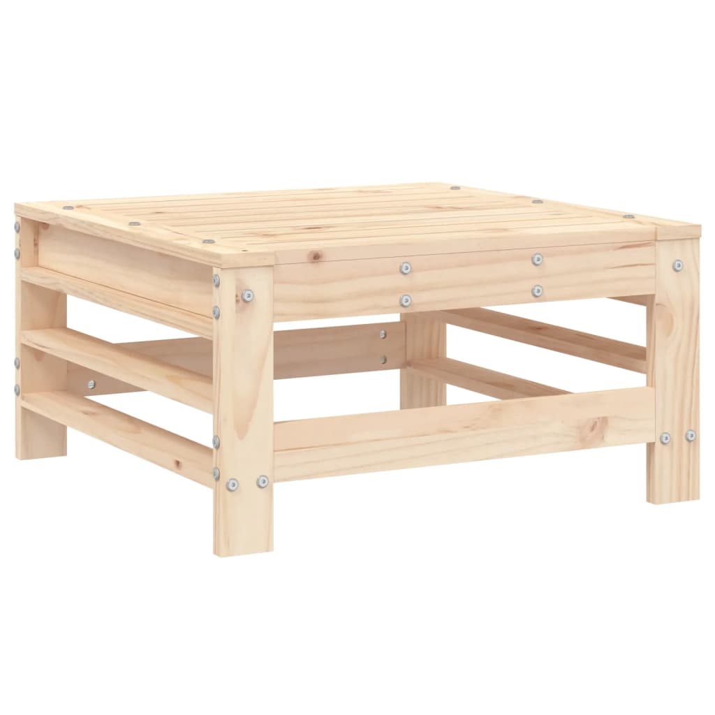 Conjunto de jardín Space 6 piezas madera maciza de pino natural reposapies