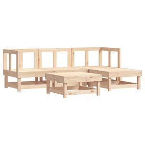 Conjunto de jardín Vila 5 piezas madera maciza de pino 62x183x121,5 cm