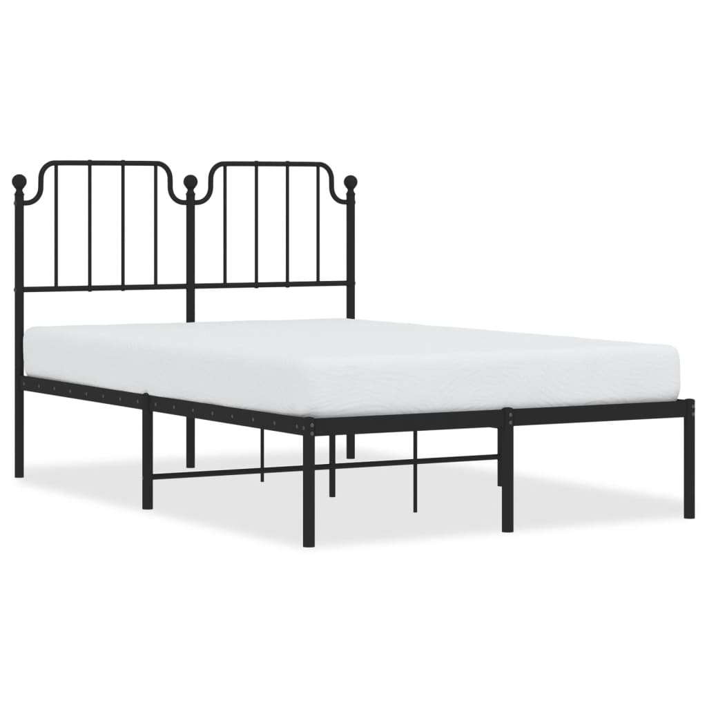 Estructura de cama Bear con cabecero metal negro 120x190 cm fondo blanco